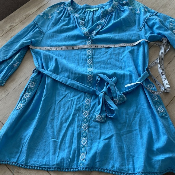 Melissa Odabash Cathy Azure belted embroidered cotton and linen-blend S Dress - Picture 16 of 16